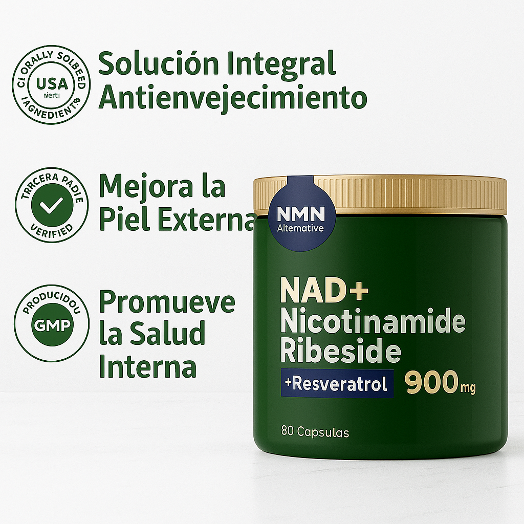 NAD + Resveratrol – Cápsulas de Reparación Celular y Energía Extra